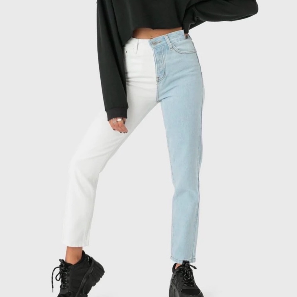 Adika Color Block Mom Jeans NWT